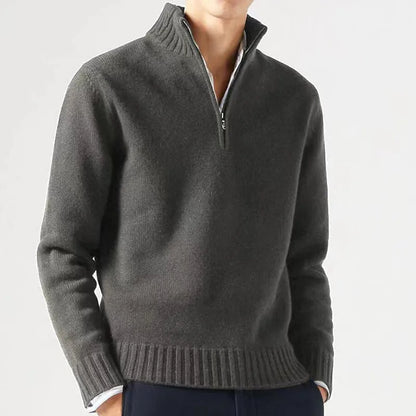 Rocca Men's Chunky Half-Zip Jumper - Charcoal