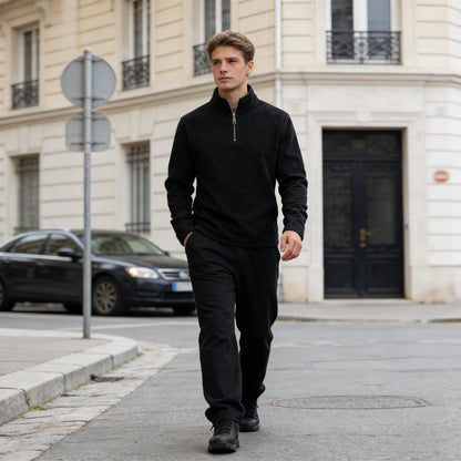 Solano Men's Fleece Quarter-Zip - Black