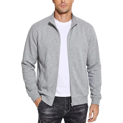 Stratford Men's Stand-Collar Zip Sweat Jacket