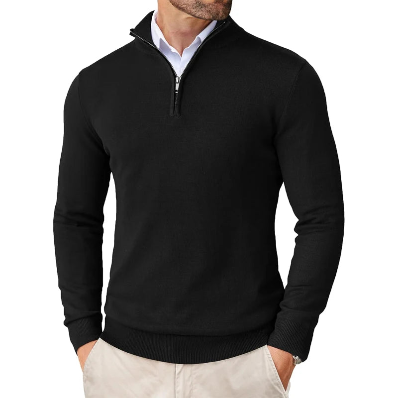 Regent Men's Fine-Knit Quarter-Zip Jumper