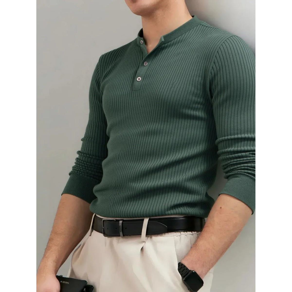 Theo Men's Ribbed Henley