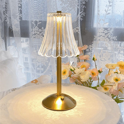 Golden Crystal Table Lamp - LED, Touch Dimmable