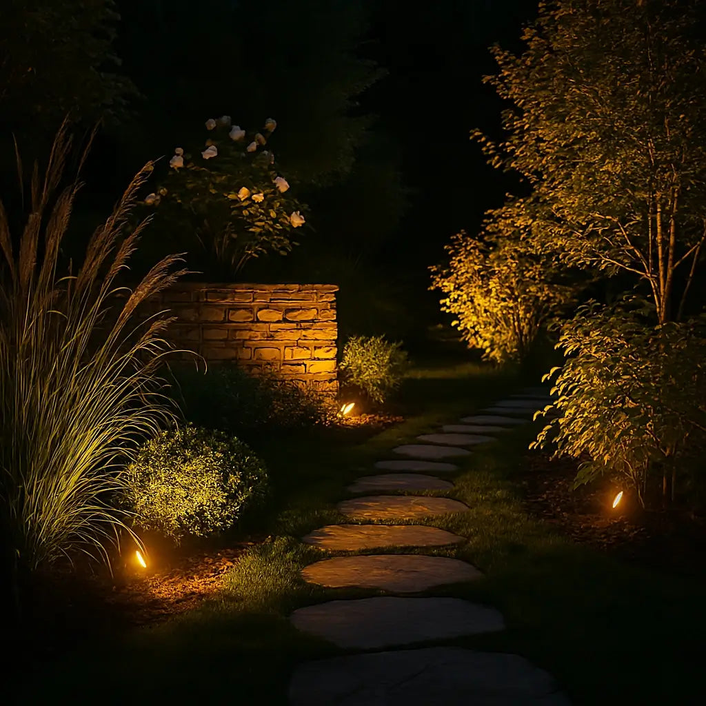Solar Powered Garden Spotlight - RGB Modes, Wall/Stake Mount