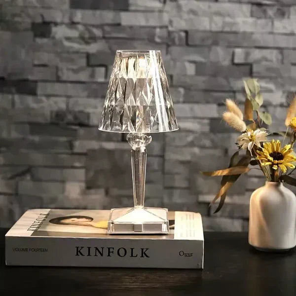 Sparkling Crystal Lamp – Touch Dimming, Rechargeable LED