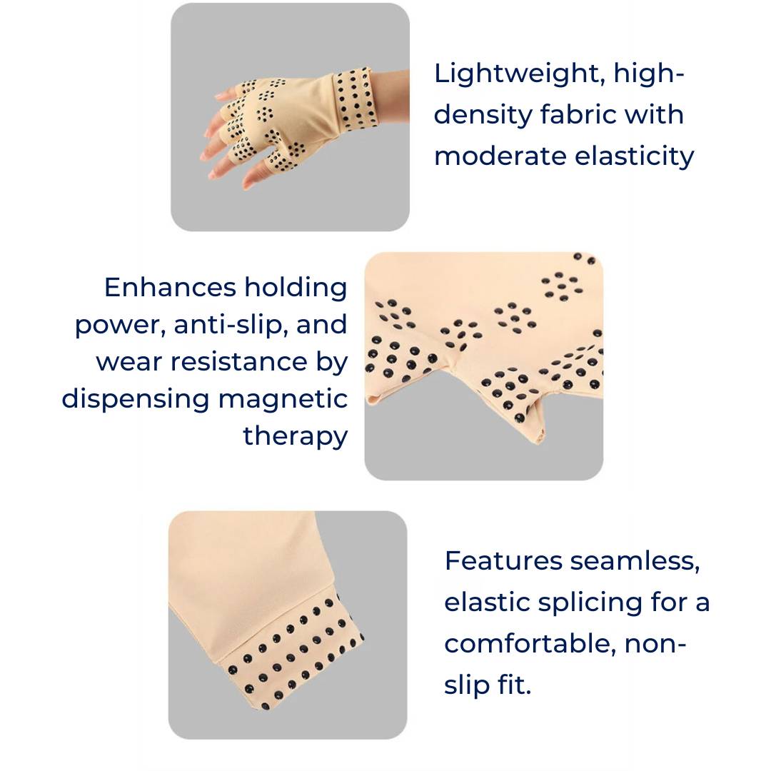 ThermaFlex Arthritis Compression Gloves - Fingerless, Lightweight Support