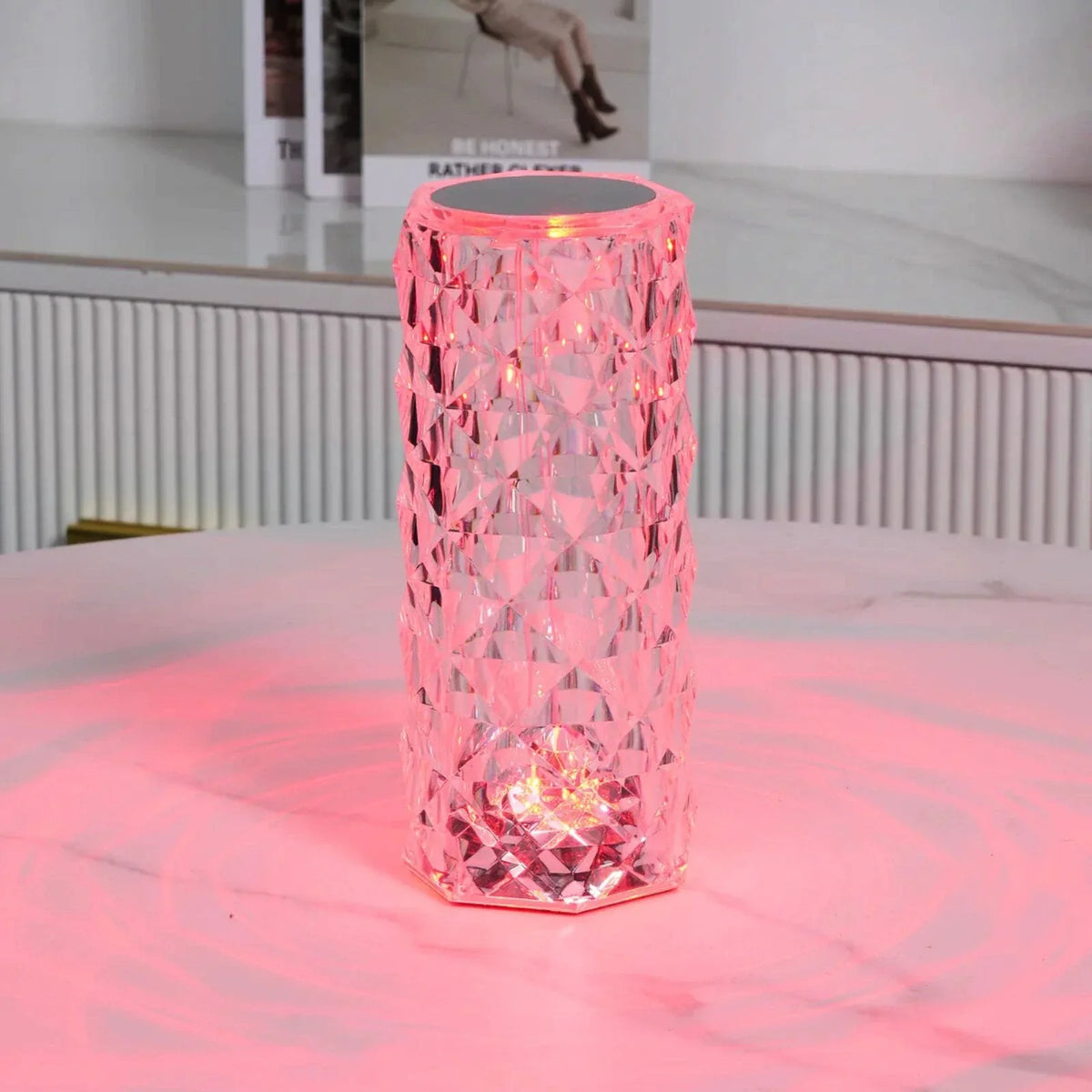 Sparkling Crystal Touch Lamp - Remote Colors, Dimmable, USB