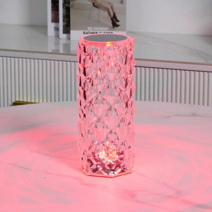 Sparkling Crystal Touch Lamp - Remote Colors, Dimmable, USB