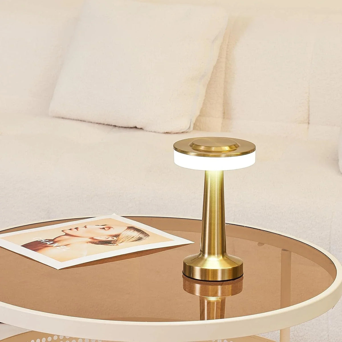 Retro Bar Table Lamp - Rechargeable LED, Touch Dimming