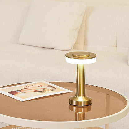 Retro Bar Table Lamp - Rechargeable LED, Touch Dimming