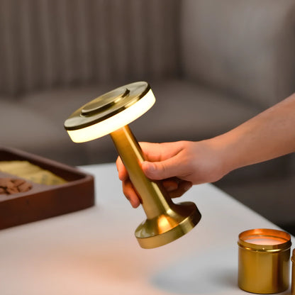 Retro Bar Table Lamp - Rechargeable LED, Touch Dimming