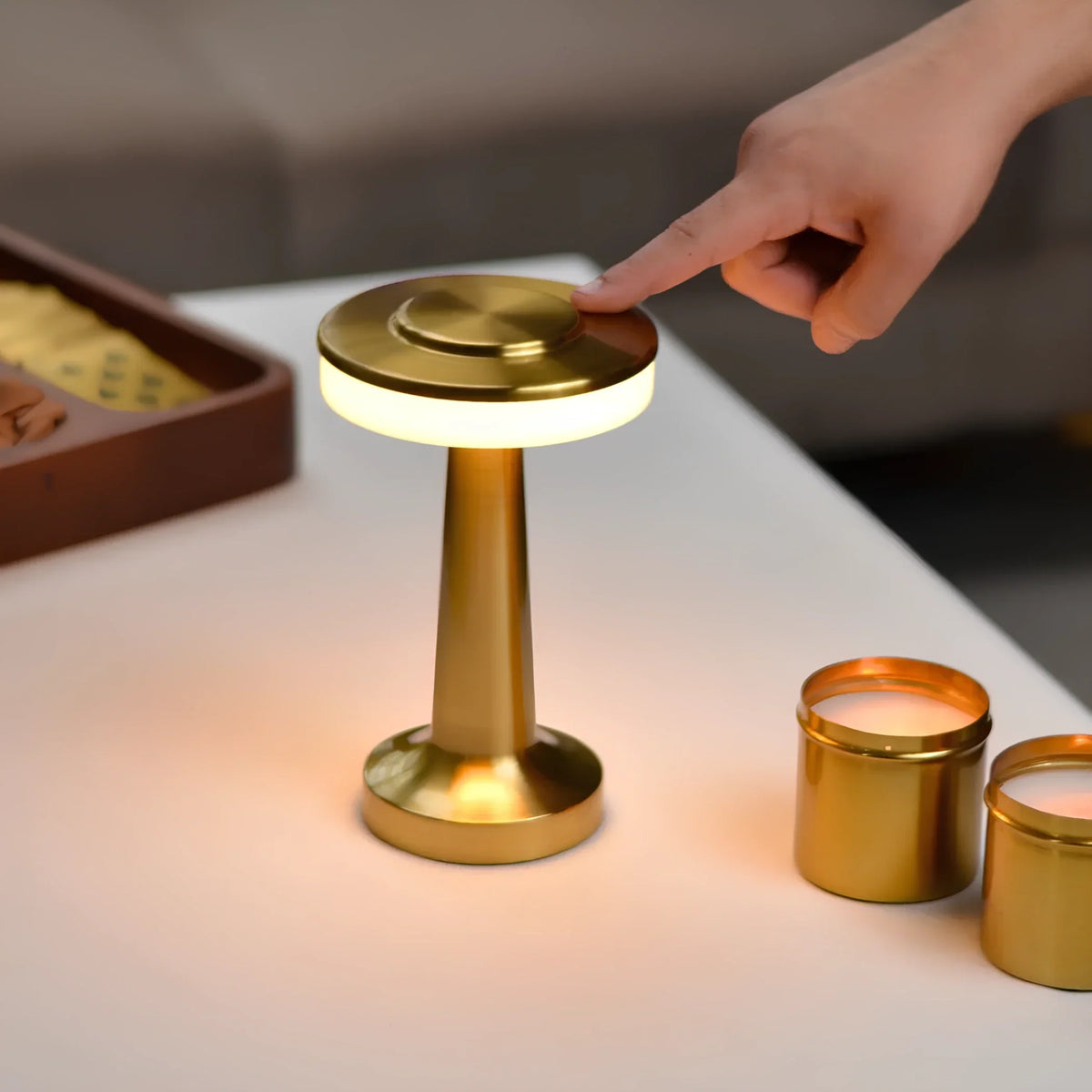 Retro Bar Table Lamp - Rechargeable LED, Touch Dimming