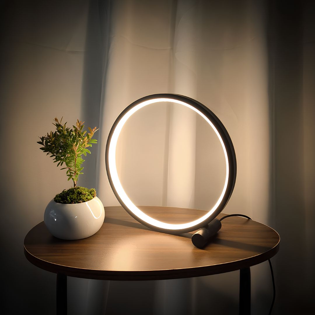 Halo Ring Nightstand Lamp - LED Nightstand Light, Dimmable