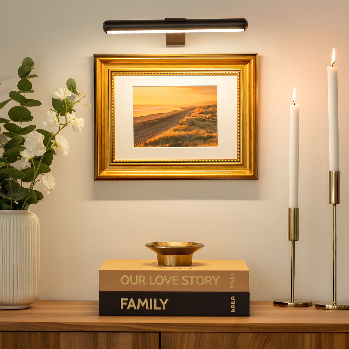 Cordless Wall Art Light - Dimmable LED, Remote