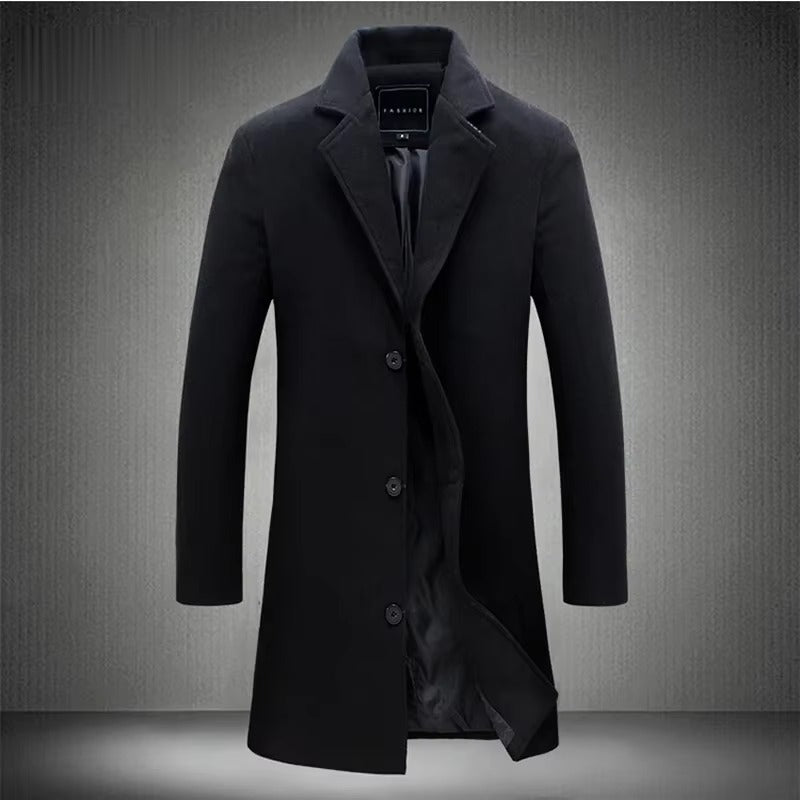 Aurelio Men's Tailored Overcoat - Black