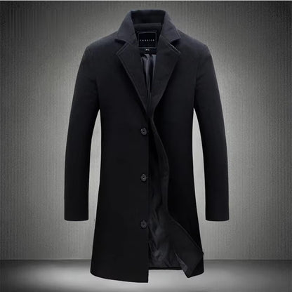 Aurelio Men's Tailored Overcoat - Black