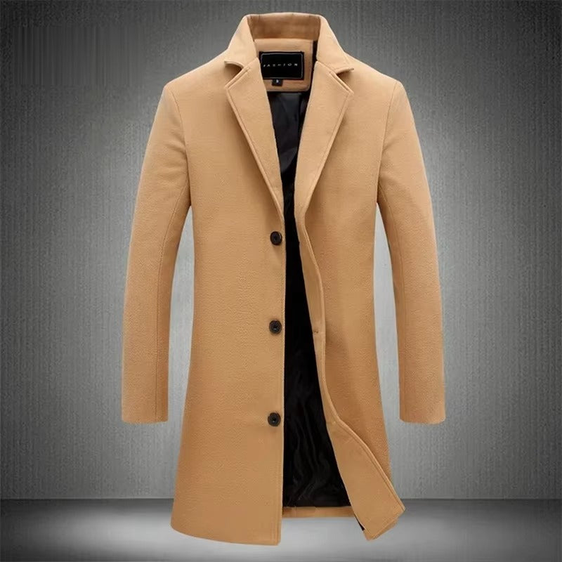 Aurelio Men's Tailored Overcoat - Camel