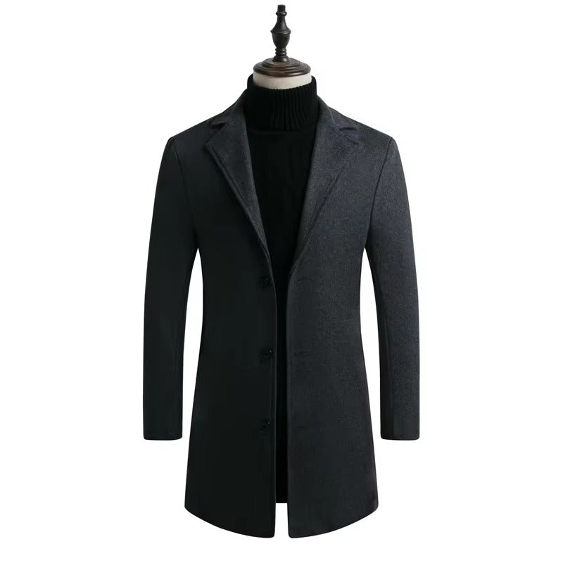 Aurelio Men's Tailored Overcoat - Charcoal