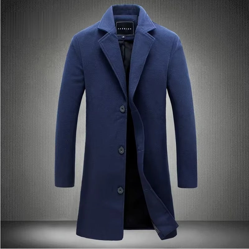 Aurelio Men's Tailored Overcoat - Navy