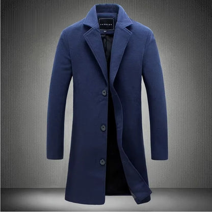 Aurelio Men's Tailored Overcoat - Navy