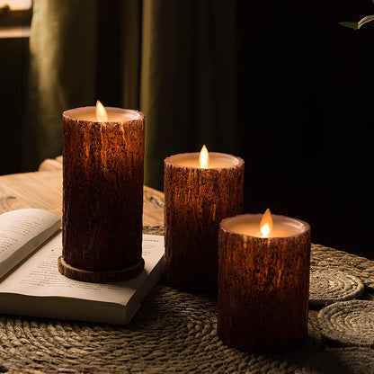 Flameless Block LED Candles - LED Set, Remote & Timer