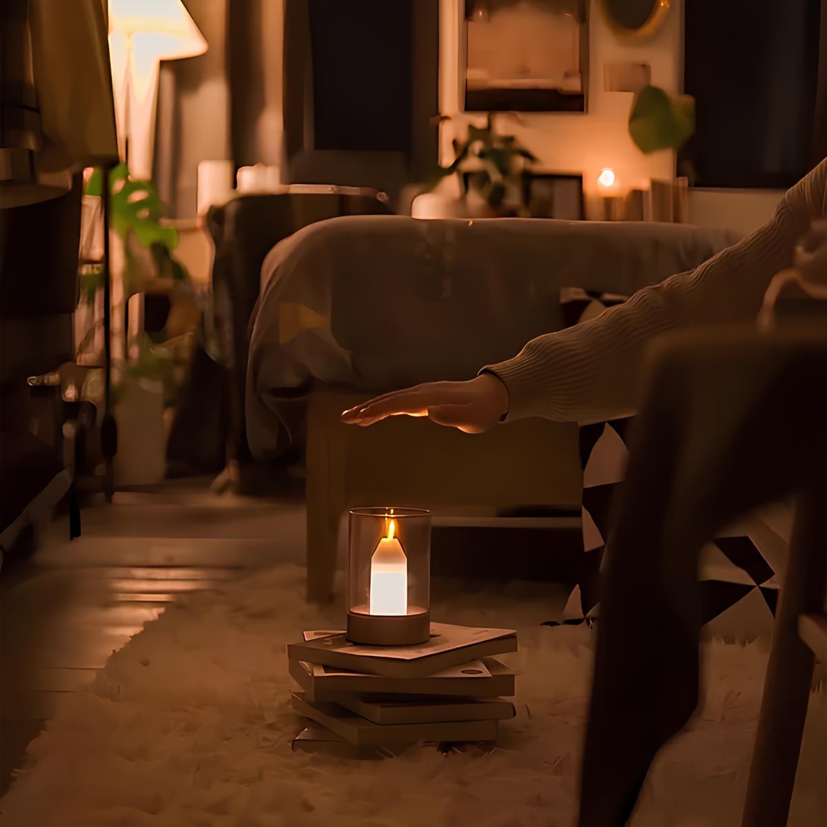Romantica Candle Glow Lamp - Wave Sensor, Flickering Flame Effect