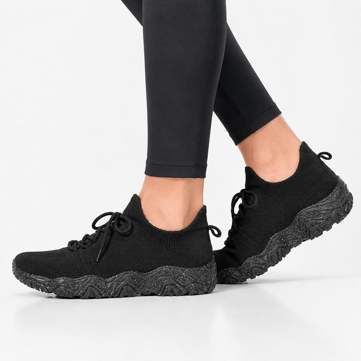 Balancestep Orthopedic Wide Toe Shoes For Women Colour Black Model Wearing