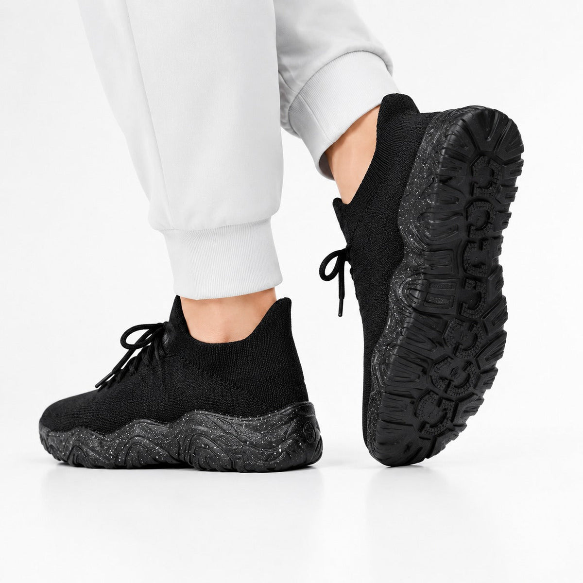 Balancestep Orthopedic Wide Toe Shoes For Women Colour Black Rear Sole Traction