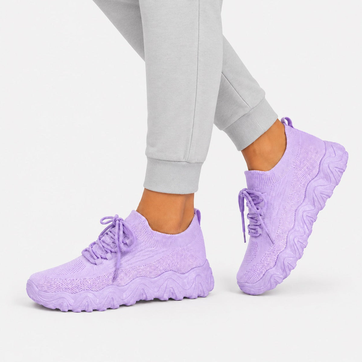 Balancestep Orthopedic Wide Toe Shoes For Women Colour Lavender Model Wearing