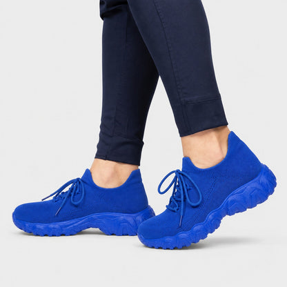 Balancestep Orthopedic Wide Toe Shoes For Women Colour Royal Blue Model Wearing