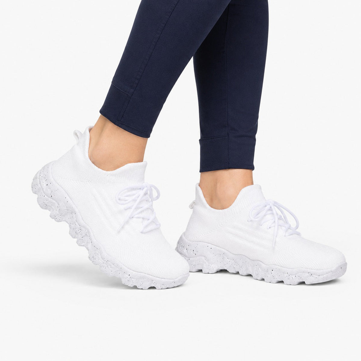 Balancestep Orthopedic Wide Toe Shoes For Women Colour White Model Wearing