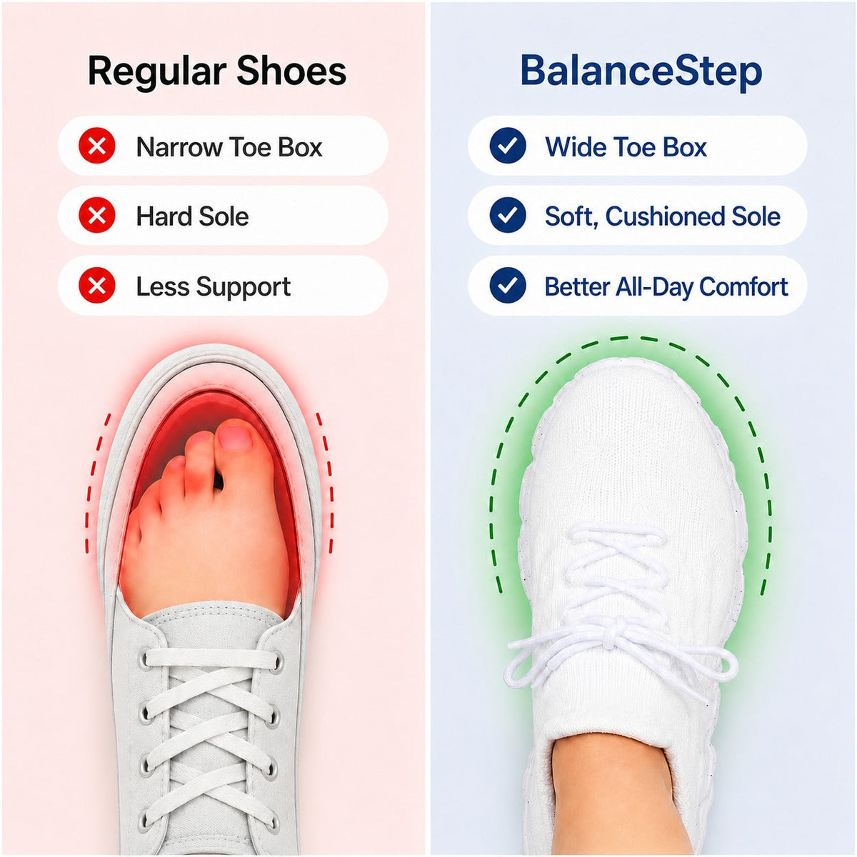BalanceStep Women's Orthopedic Wide-Toe Shoes