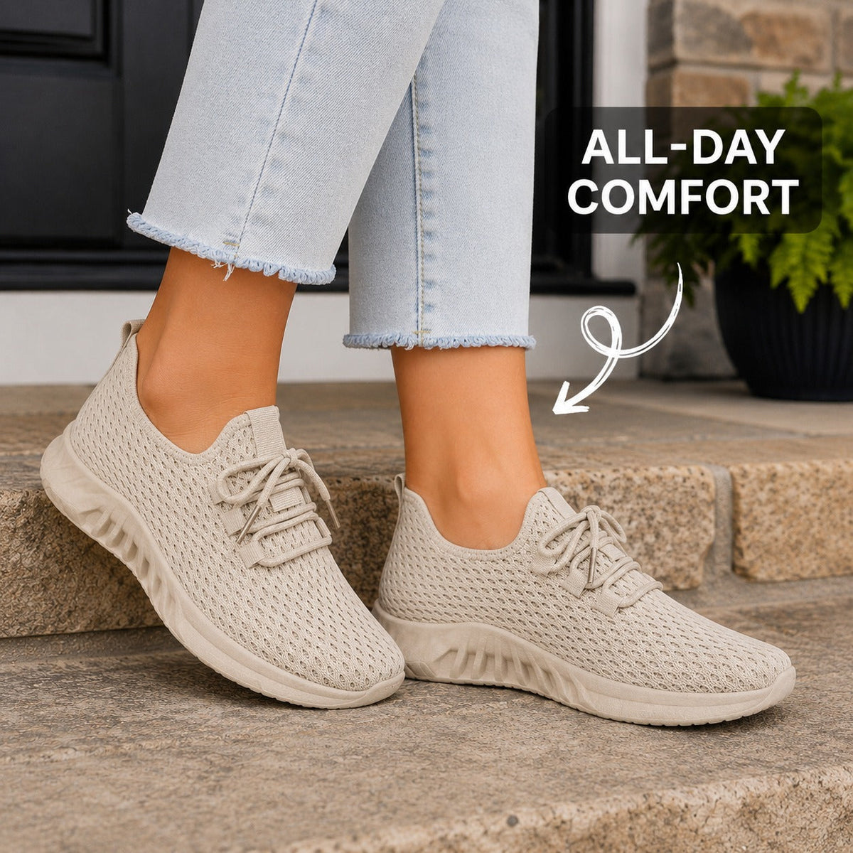 Bloom Comfortable Flat Shoes For Women Colour Beige All Day Comfort Lifestyle