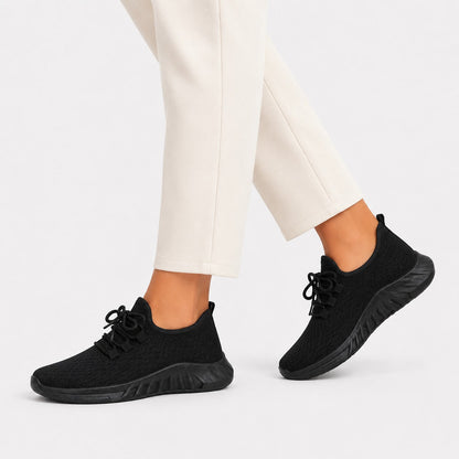 Bloom Comfortable Flat Shoes For Women Colour Black Model Wearing