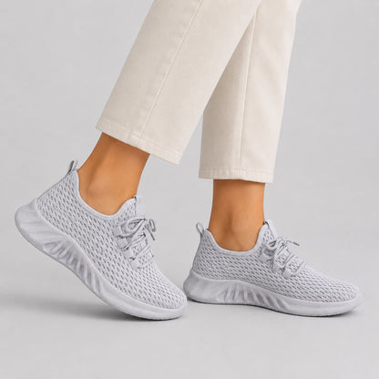 Bloom Comfortable Flat Shoes For Women Colour Grey Model Wearing