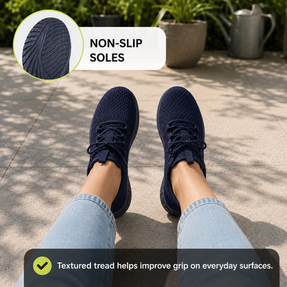 Bloom Comfortable Flat Shoes For Women Colour Navy Non Slip Soles Lifestyle