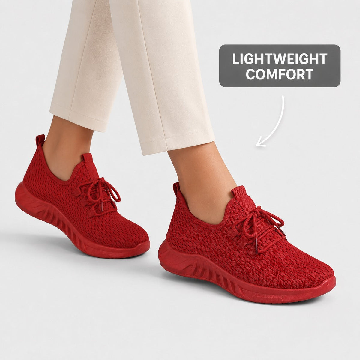 Bloom Comfortable Flat Shoes For Women Colour Red Lightweight Comfort Lifestyle