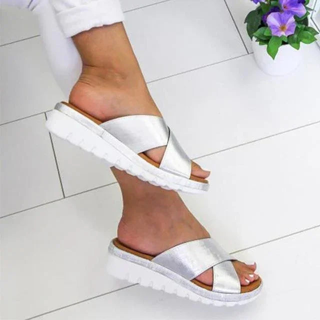Celeste Mid-Heel Platform Sandals for Bunions
