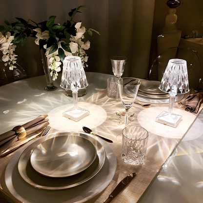 Sparkling Crystal Lamp – Touch Dimming, Rechargeable LED