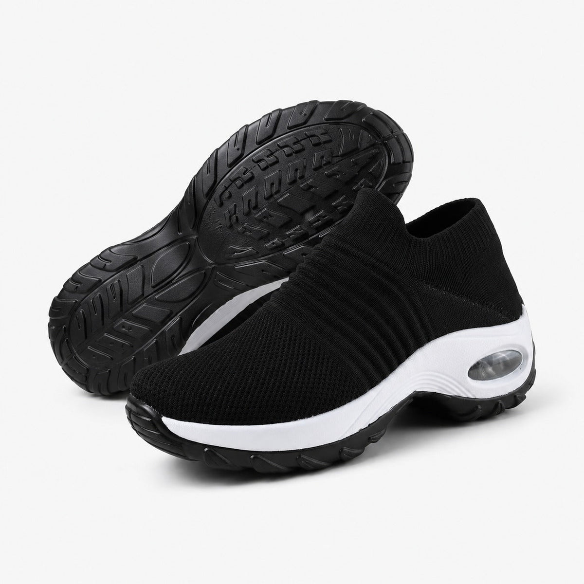 Carestep Non Slip Nursing Shoes For Women Colour Black White Outsole Detail