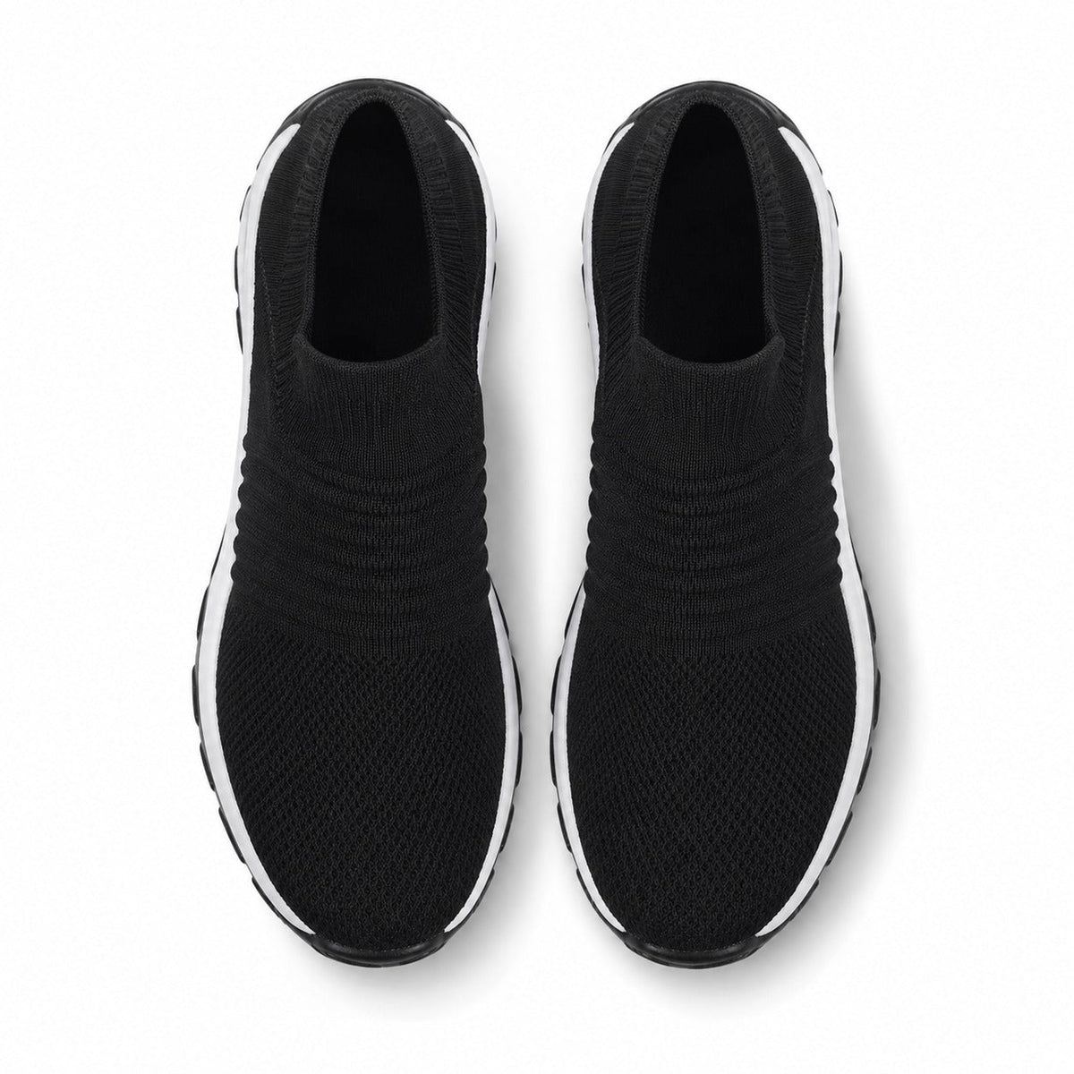 Carestep Non Slip Nursing Shoes For Women Colour Black White Top Down Detail