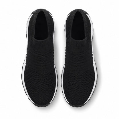 Carestep Non Slip Nursing Shoes For Women Colour Black White Top Down Detail