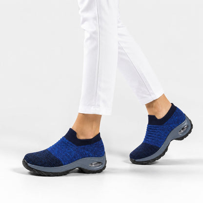 Carestep Non Slip Nursing Shoes For Women Colour Blue Model Wearing