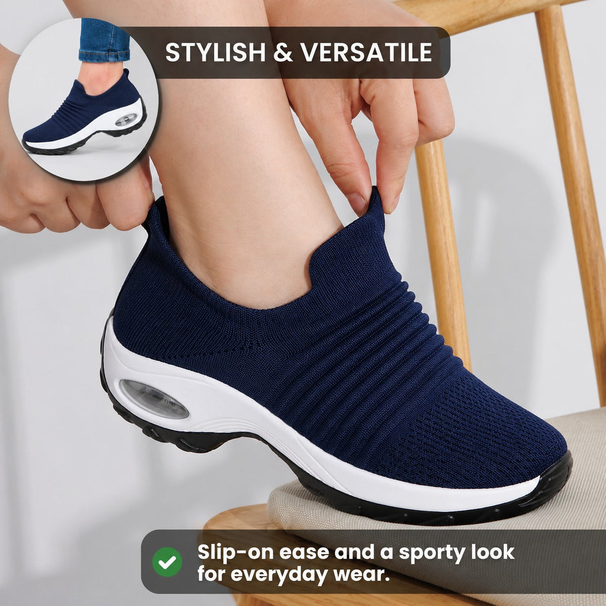 Carestep Non Slip Nursing Shoes For Women Colour Navy Stylish Versatile Lifestyle