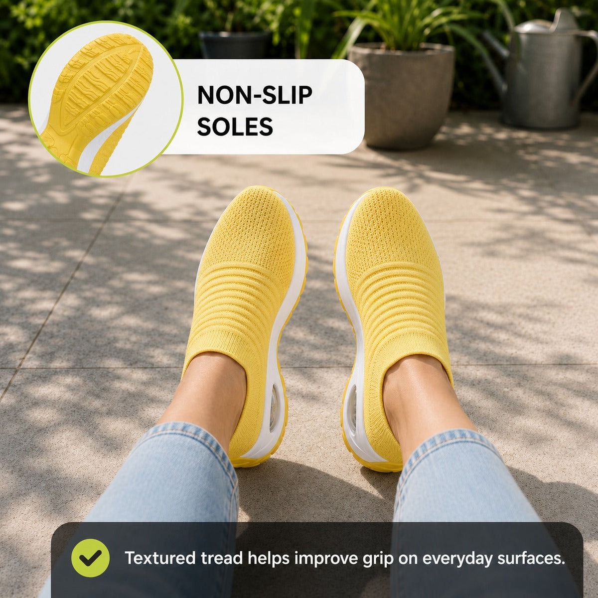 Carestep Non Slip Nursing Shoes For Women Colour Yellow Non Slip Sole Lifestyle