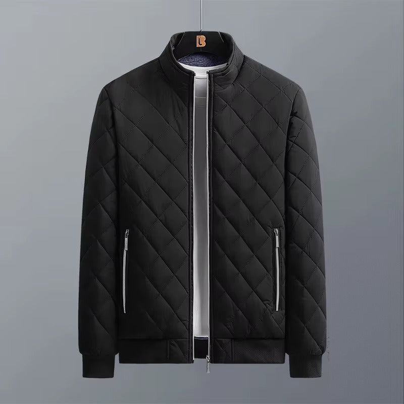 Corvo Men's Quilted Bomber Jacket - Black