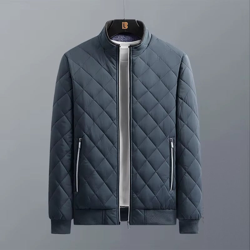 Corvo Men's Quilted Bomber Jacket - Slate Grey
