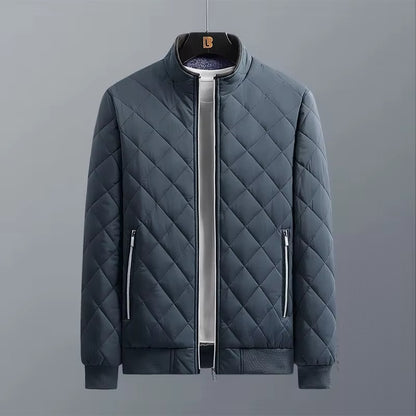 Corvo Men's Quilted Bomber Jacket - Slate Grey
