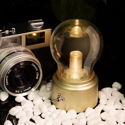 Retro Capsule Desk Lamp - Warm LED, USB Rechargeable