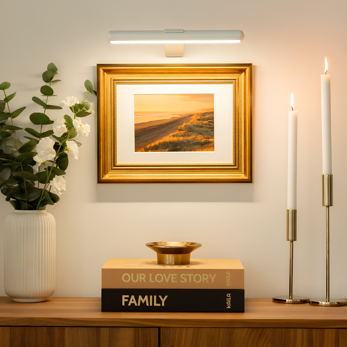 Cordless Wall Art Light - Dimmable LED, Remote