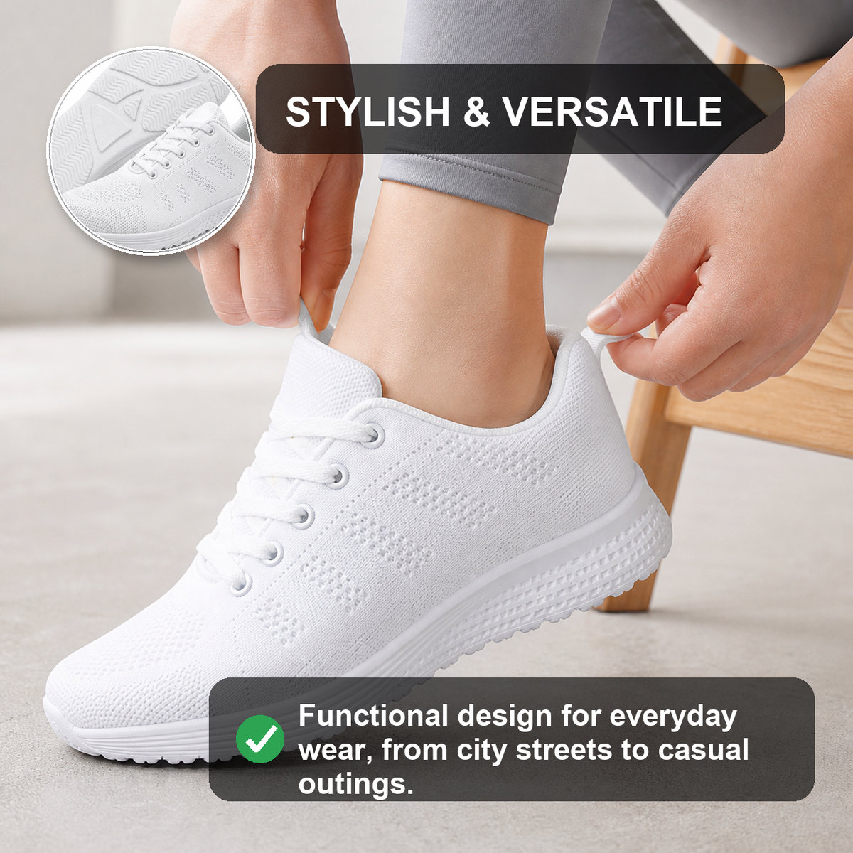 EaseStep Women's Comfort Walking Flat Shoes white stylish versatile feature